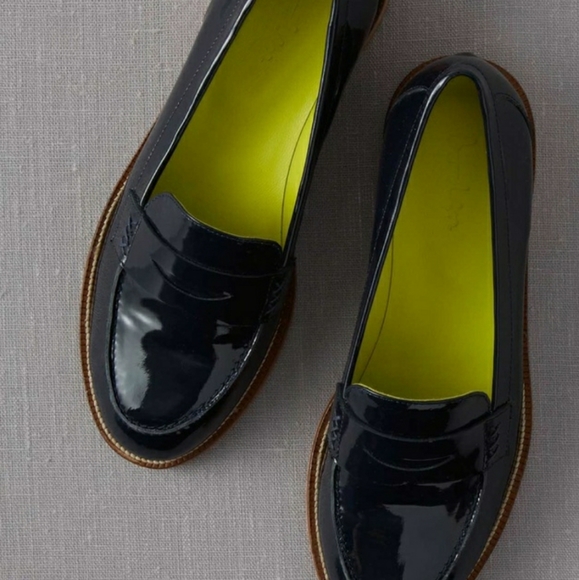 Boden Shoes - Boden Patent Leather Navy Classic Penny Loafers